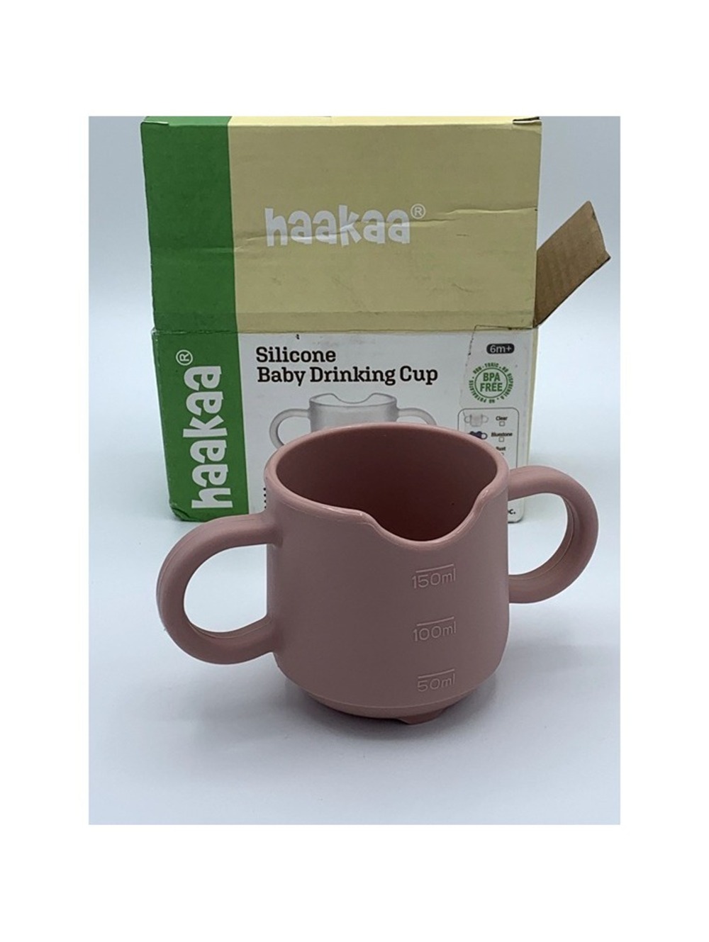 Haakaa Silicone Baby Drinking Cup 5oz Blush 6m+ Open Box